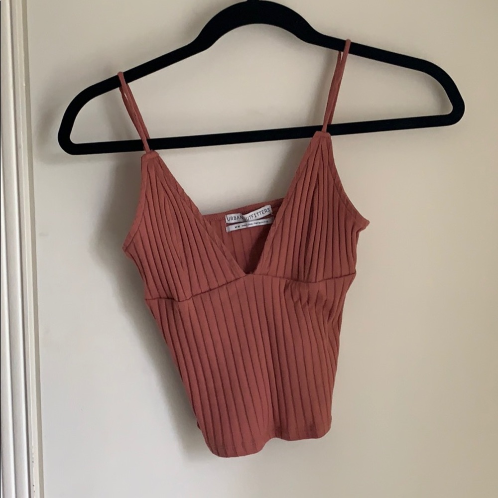 UO adjustable ribbed tank pink/mauve